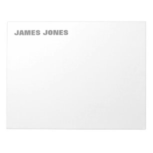 Bloc De Notas Texto en negrita gris blanco elegante moderno prof