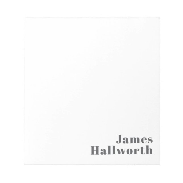 Bloc De Notas Texto moderno retro editable de estilo | Gris (Frente)