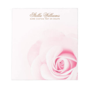 Bloc De Notas Texto o nombre personalizado rosa rosa suave