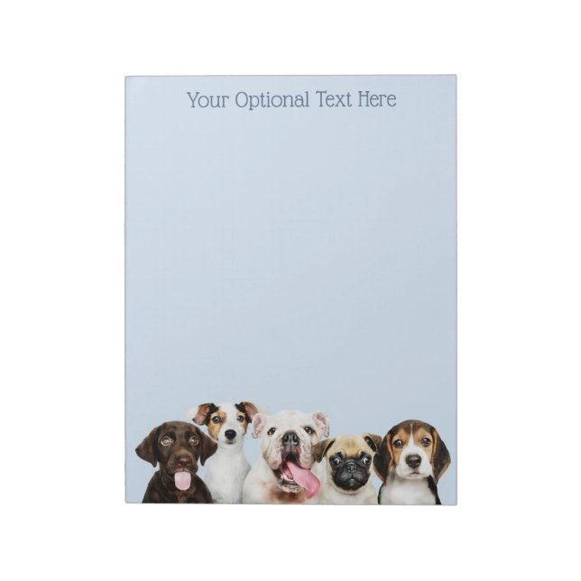Bloc De Notas Texto personalizado Cachorros Lindos (Lado Izquierdo)
