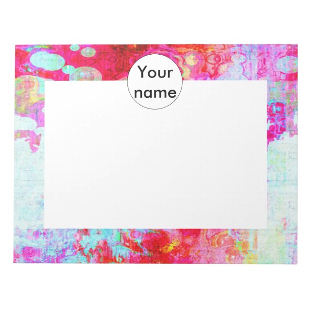 Bloc De Notas Textura roja rosa (Frente)