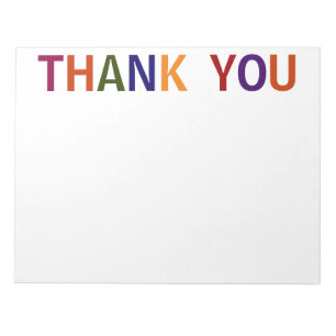 Bloc De Notas Thank You Multicolored 11 x 8.5