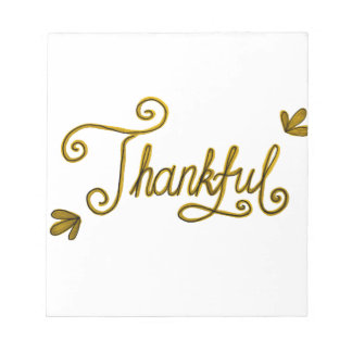 Bloc De Notas Thankful gold lettering