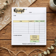 Thanks Order Receipt Form | Small Business Invoice