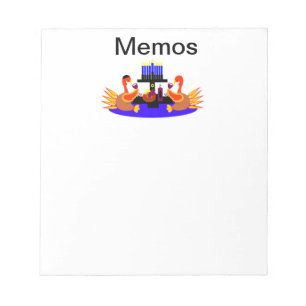 Bloc De Notas Thanksgivukkah Wine Toasting Turkeys Memo Pad