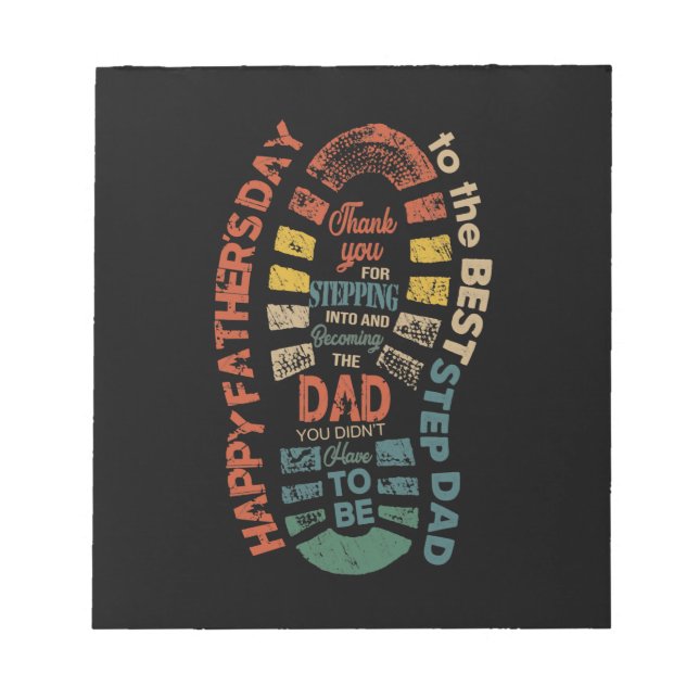 Bloc De Notas The Best Step Dad Thank You For Stepping Into (Frente)