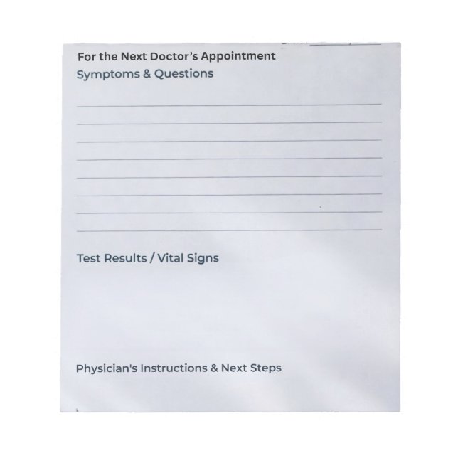 Bloc De Notas The "Quick Notes" Appointment & Questions (Frente)