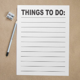 Bloc De Notas Things to Do List Large Print Low Vision