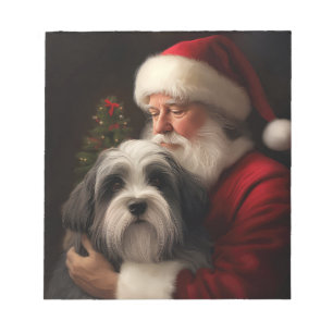 Bloc De Notas Tibetan Terrier Santa Claus Navideño