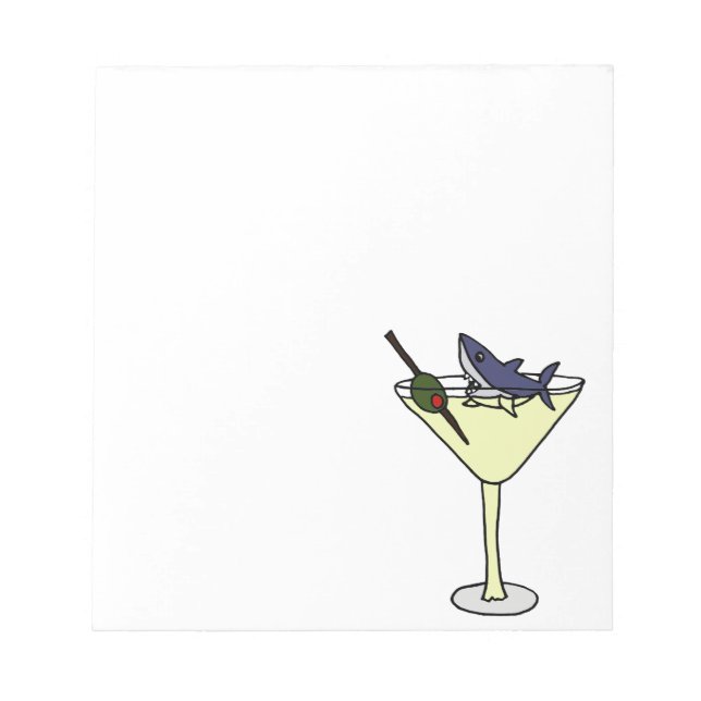 Bloc De Notas Tiburón comiendo olivo Martini (Frente)