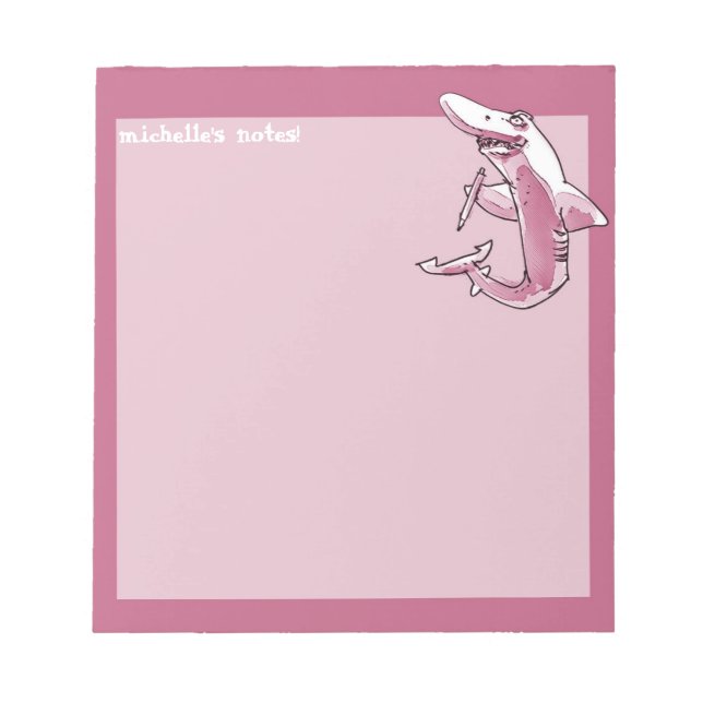 Bloc De Notas tiburón sostiene personalizable de personalizado d (Frente)