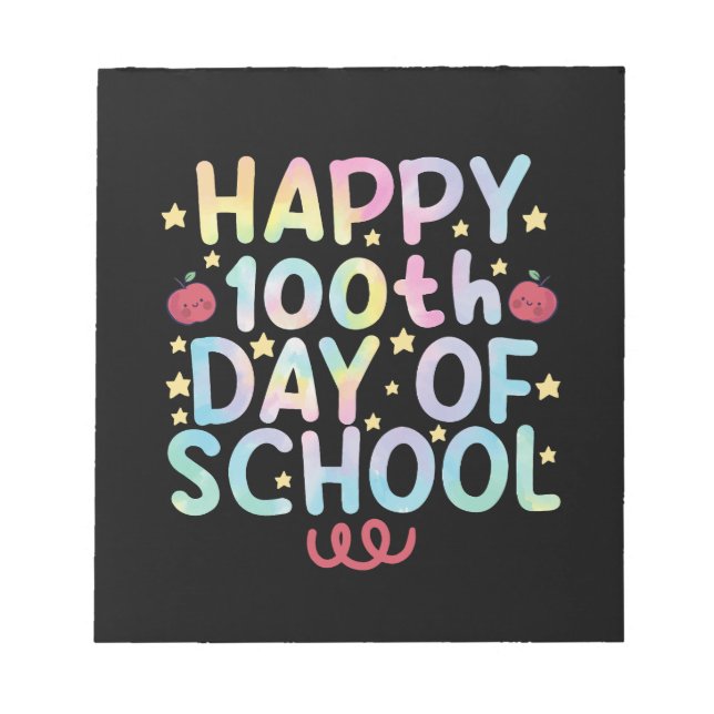 Bloc De Notas Tie Dye Feliz 100° Día del Estudiante Docente Esco (Frente)