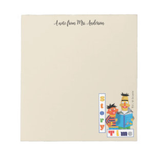 Bloc De Notas Tiempo de historia bibliotecaria de Bert y Ernie