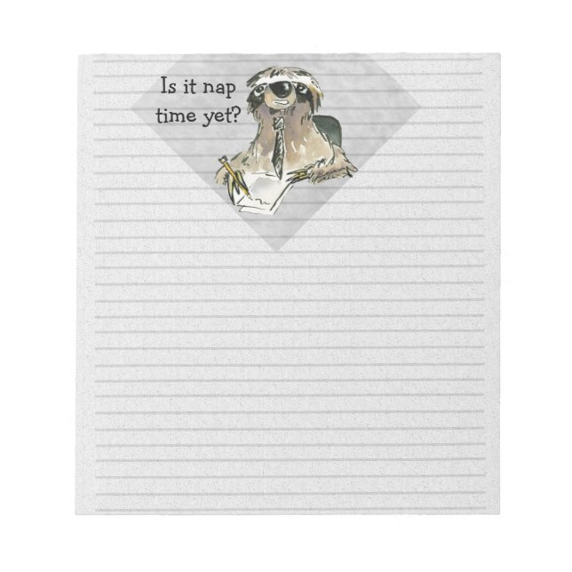 Bloc De Notas Tiempo de Nap de Sloth personalizado (Frente)