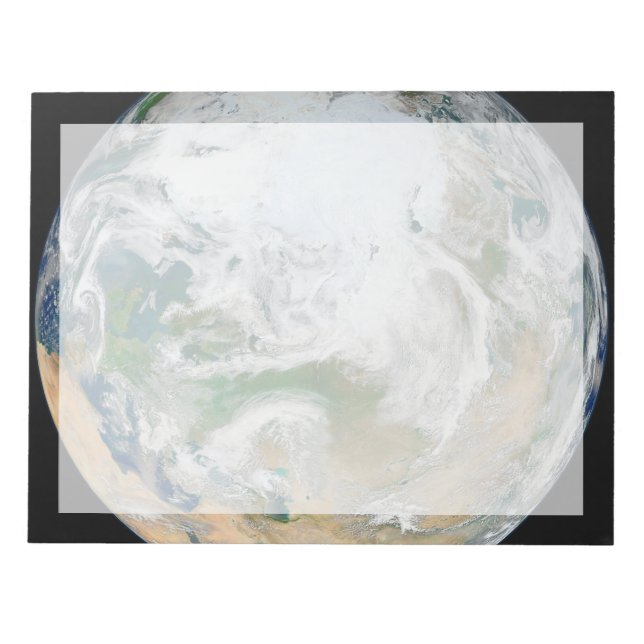 Bloc De Notas Tierra Que Muestra El Ártico, Europa Y Asia. (Frente)