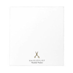 Bloc De Notas Tijeras Doradas Personalizadas de Moda Salón de Be