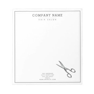 Bloc De Notas Tijeras Retro Elegantes - Salón De Pelo Minimal