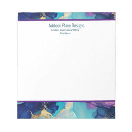 Bloc De Notas Tinta Abstracta de Alcohol Azul Lavanda Negocios