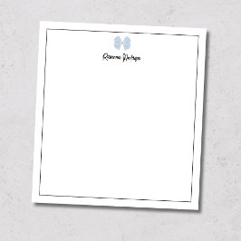 Bloc De Notas Tinta azul guion borde arco personalizado nombre g