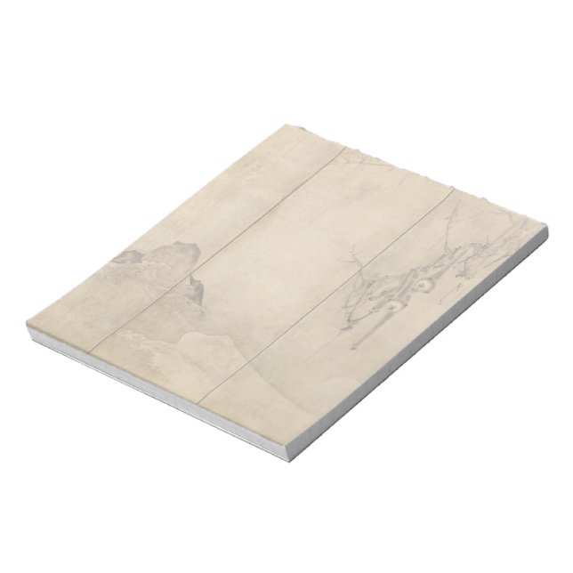 Bloc De Notas Tinta japonesa en papel Gibbons Primates y paisaje (Lado Izquierdo)