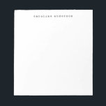 Bloc De Notas Tipo de máquina de escribir retro minimalista pers<br><div class="desc">Nota personalizada con tu nombre en un tipo de letra de máquina de escribir retro minimalista en blanco y negro.</div>