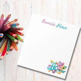 Bloc De Notas Tipografía de escritura artística, colorida, moder