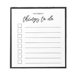 Bloc De Notas Tipografía moderna Cosas por hacer