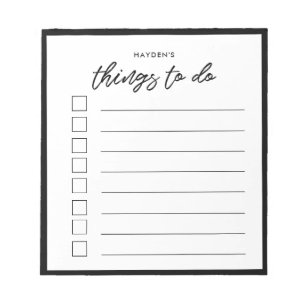 Bloc De Notas Tipografía moderna Cosas por hacer