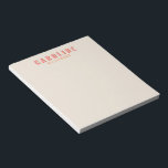 Bloc De Notas Tipografía retro rosa y Naranja Personalizado crea<br><div class="desc">Tipografía retro rosa y Naranja personalizada Notepad moderno creativo</div>