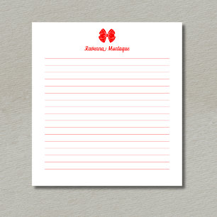 Bloc De Notas Tira de arco rojo neón simple con nombre personali