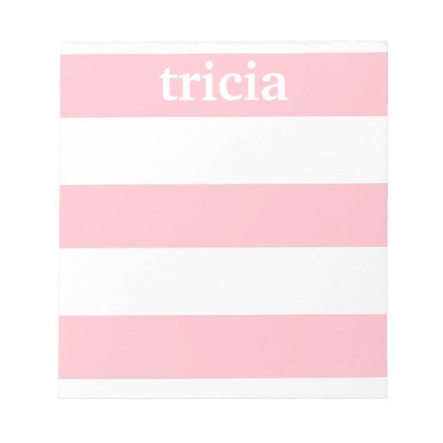 Bloc De Notas Tiras de Rugby Rosadas Personalizadas (Frente)