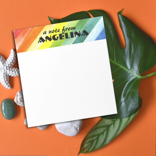 Bloc De Notas Tiras de salpicaduras de acuarela de arcoíris letr (Subido por el creador)