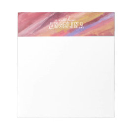 Bloc De Notas Tiras de terracota de color de agua letra blanca