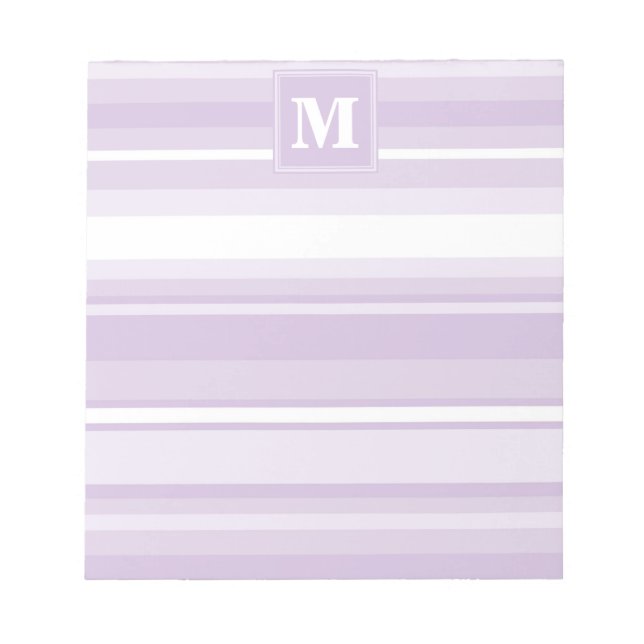 Bloc De Notas Tiras moradas monogramo (Frente)