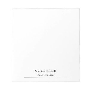 Bloc De Notas Título de nombre profesional moderno en blanco y n