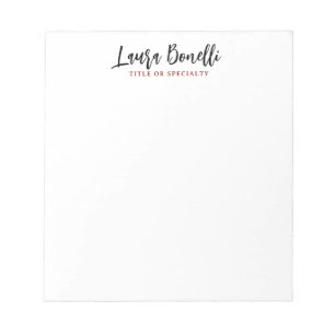 Bloc De Notas Título de nombre simple profesional minimalista