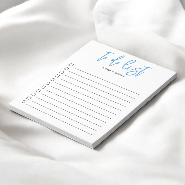 Bloc De Notas To Do List Brussel Script Blue Notepad (Subido por el creador)