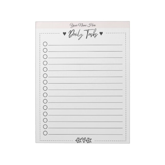 Bloc De Notas To Do List Personalizado Notepad (Lado Izquierdo)