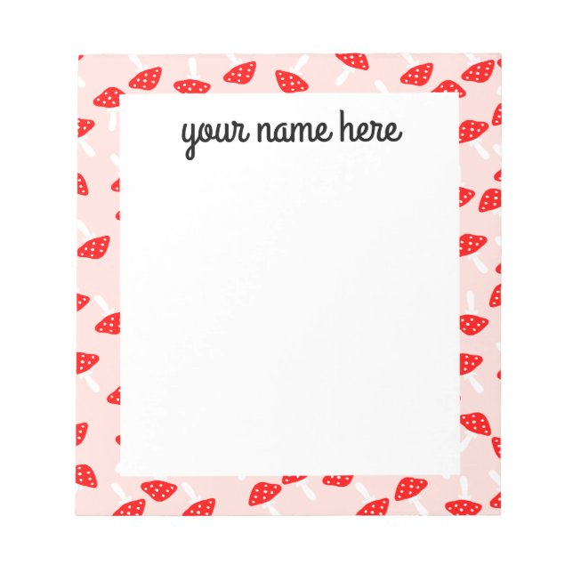 Bloc De Notas Toadstool personalizado hongos Notepad (Frente)