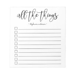 Bloc De Notas Todas las cosas a mano personalizadas