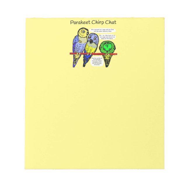 Bloc De Notas Toma nota del chat de Parakeet Chirp (Frente)