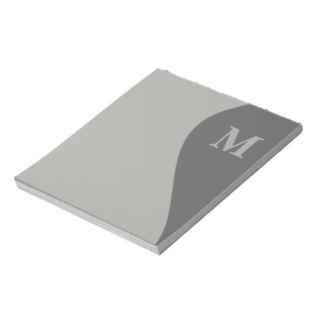 Bloc De Notas Tonos de gris con monograma (Lado Izquierdo)