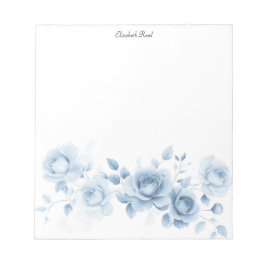 Bloc De Notas Tonos de Rosas Azules Diseño Floral Vintage
