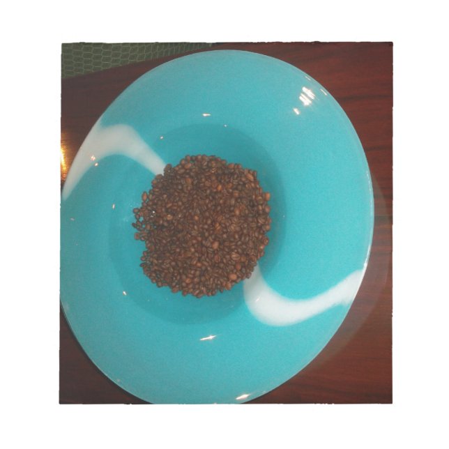 Bloc De Notas Toque del mar: Un cuenco cian de café (Frente)