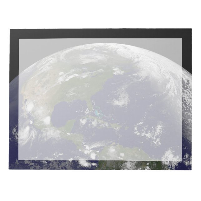 Bloc De Notas Tormentas Tropicales En El Planeta Tierra. (Frente)