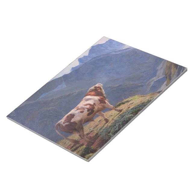 Bloc De Notas Toro en los Alpes (por Eugène Burnand) (Lado Derecho)