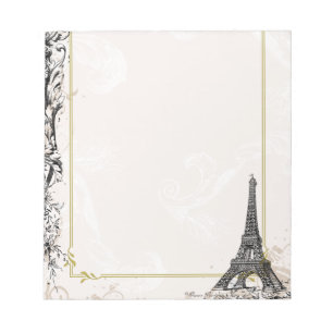 Bloc De Notas Torre Eiffel de París y Scrolls
