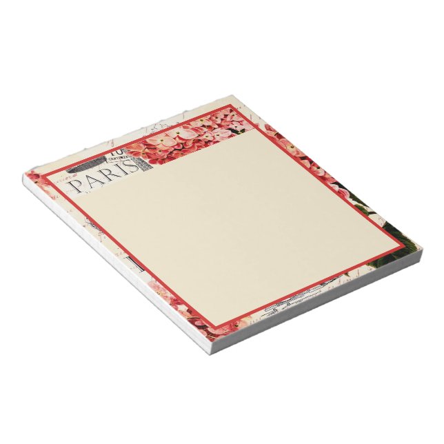 Bloc De Notas Torre Eiffel y hortensia  (Lado Derecho)