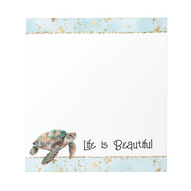 Bloc De Notas Tortuga marina de sueño dorado (Frente)