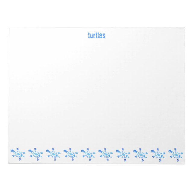Bloc De Notas Tortugas de agua azul (Frente)